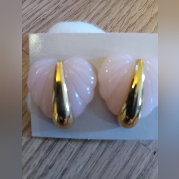 24k plated 1987 Ivory pierced earrings - Picture 2 of 7